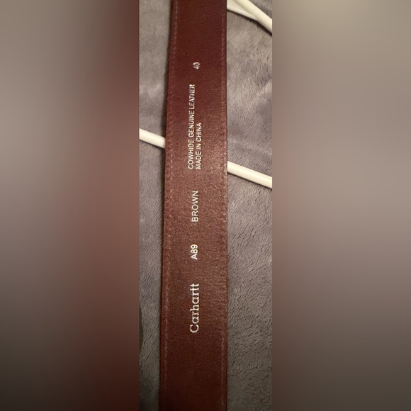 Carhartt Men’s Brown Leather Belt Size 40. Genuine Cowhide Leather A89 - Picture 4 of 4